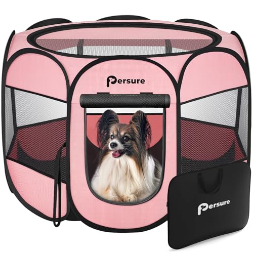 Laufstall für Hunde, tragbar, für mittelgroße Hunde, Tiere, Campingzelt, Käfig für drinnen und draußen, faltbar, Pop-Up-Hundehütte mit Tragetasche Laufstall für Hunde, tragbar, für mittelgroße Hunde, Tiere, Campingzelt, Käfig für drinnen und draußen, faltbar, Pop-Up-Hundehütte mit Tragetasche von Persure