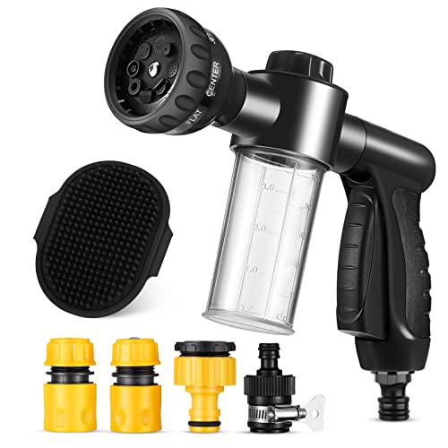 Perthlin Hundebürste, 6-teiliges Badewerkzeug-Set für Haustiere, enthält Welpen-Jet-Schlauchtülle, Seifenspender mit Anschlüssen und Gummi-Kammbürste, verstellbare Schaumkonzentration, schwarz (21,6 x Perthlin Hundebürste, 6-teiliges Badewerkzeug-Set für Haustiere, enthält Welpen-Jet-Schlauchtülle, Seifenspender mit Anschlüssen und Gummi-Kammbürste, verstellbare Schaumkonzentration, schwarz (21,6 x von Perthlin