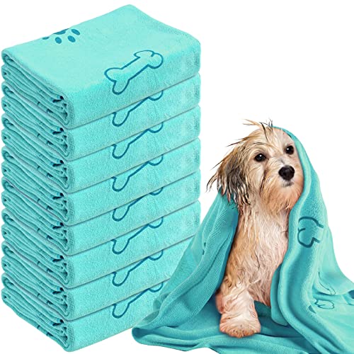8 Stück Hundehandtücher Haustier-Badetücher zum Trocknen von Haustieren, 140 x 71 cm, groß, saugfähig, Mikrofaser, schnell trocknend, weiche Strandtücher für leichte Katzen und Welpen, Dusche, von Peryiter