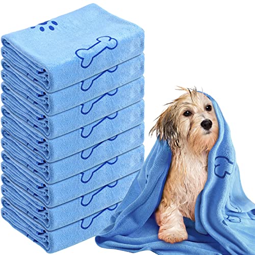 8 Stück Hundehandtücher Haustier-Badetücher zum Trocknen von Haustieren, 140 x 71 cm, groß, saugfähig, Mikrofaser, schnell trocknend, weiche Strandtücher für leichte Katzen und Welpen, Dusche, von Peryiter