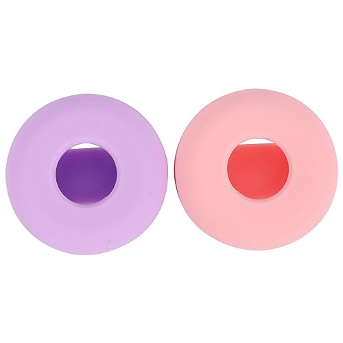 Pesfehhy Hunde Halsband (2 Packungen), Silikon Halsband HüLle für Airtags, Anti-Lost Luft HüLle Haustier Schleife Halter Lila+Rosa von Pesfehhy