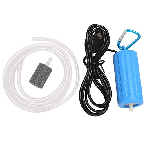 Pesfehhy USB Mini Belüftungspumpe Luftpumpe Aquarium Belüfter Ultra Leise Mini Fisch Tank Zum Angeln Sauerstoffpumpe —— Blau von Pesfehhy