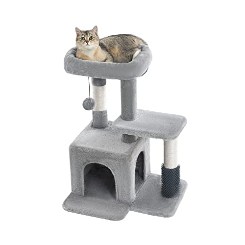 Pesofer Katzenbaum, kleine Katzenhöhle mit Sisal-Kratzbaum und Massagestange, hellgrau Pesofer Katzenbaum, kleine Katzenhöhle mit Sisal-Kratzbaum und Massagestange, hellgrau von Pesofer