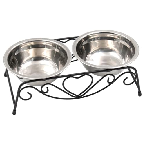 Hochgezogene Hundeschalen, Edelstahl-Anti-Spitze-stabile Doppelkatze, Retro erhöhte Haustier-Feeder, um die Halswirbelsäule Ihres Haustieres zu schützen Hochgezogene Hundeschalen, Edelstahl-Anti-Spitze-stabile Doppelkatze, Retro erhöhte Haustier-Feeder, um die Halswirbelsäule Ihres Haustieres zu schützen von Pesoncarl