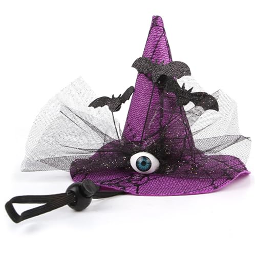 Hund Halloween Kostüme gruseliger Haustier Hexenhut mit Augapfel & Bat 4.72X5.9 Katzenhüte mit verstellbaren Kinngurt Katzen Halloween Kostüme für Hund und Accessoires, 2025, 2025 Hund Halloween Kostüme gruseliger Haustier Hexenhut mit Augapfel & Bat 4.72X5.9 Katzenhüte mit verstellbaren Kinngurt Katzen Halloween Kostüme für Hund und Accessoires, 2025, 2025 von Pesoncarl