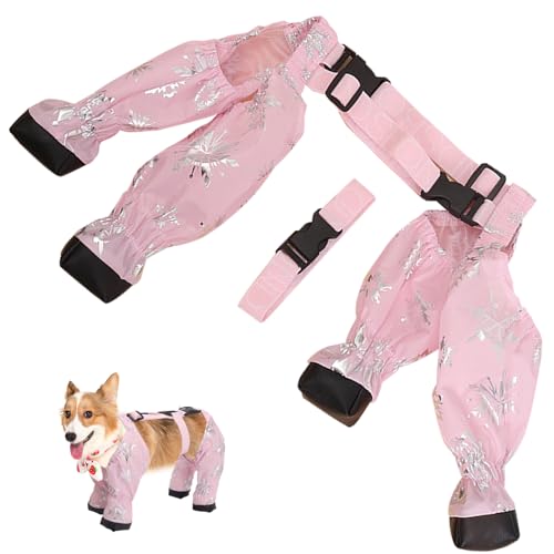 Pesoncarl Hunde-Winterstiefel, Hunde-Hosenträgerstiefel, niedlich, wasserdicht, atmungsaktiv, mit verstellbarem Schnallenriemen, Outdoor-Spazierengehen, Strapsstiefel für Hunde, L von Pesoncarl