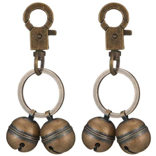Hundeglocke für Halsband, 2 Stück, Laute Katzenglocke in Messingfarbe mit Verschluss und Schlüsselring, leichte Haustierglocke, Ersatzglocke für Halsband zum Aufspüren von Tierbedarf Hundeglocke für Halsband, 2 Stück, Laute Katzenglocke in Messingfarbe mit Verschluss und Schlüsselring, leichte Haustierglocke, Ersatzglocke für Halsband zum Aufspüren von Tierbedarf von Pesoncarl