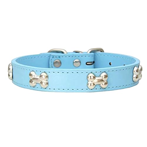 Hundehalsband, himmelblauer PU Leder Hundehalsband mit knochenförmiger Dekor, 16x0,8 Zoll verstellbare Nicht Schlupfhund Hundekragen für mittelgroße Hunde mit Nadelschnalle für Hundebesitzer Hundehalsband, himmelblauer PU Leder Hundehalsband mit knochenförmiger Dekor, 16x0,8 Zoll verstellbare Nicht Schlupfhund Hundekragen für mittelgroße Hunde mit Nadelschnalle für Hundebesitzer von Pesoncarl