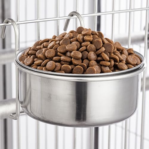 Hundekiste Schüssel, Edelstahl Zwinger Wasserschale hängen, kein verschütteter Hundefutterfutter mit Halter für die Fütterung von Katzen, Vögeln, Papageien, Kaninchen, Frettchen Hundekiste Schüssel, Edelstahl Zwinger Wasserschale hängen, kein verschütteter Hundefutterfutter mit Halter für die Fütterung von Katzen, Vögeln, Papageien, Kaninchen, Frettchen von Pesoncarl