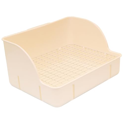 Kaninchendrüsenbox, 11.4x8.7x6.1 '' Plastic Bunny Müllschachtel mit abnehmbarem Rost, leicht zu reinigender Meerschweinchen Müllbox für Kaninchen, Meerschweinchen, Frettchen und Chinchilla von Pesoncarl
