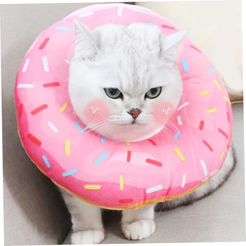 Katzen Donut Collar Cotton Stoffed weicher Kegel für Katzen, um zu verhindern, DASS sie nach der Operation entzückende Hundekegelkragen Elizabethan für Haustiere innerhalb von 4, 5 kg verhindern von Pesoncarl