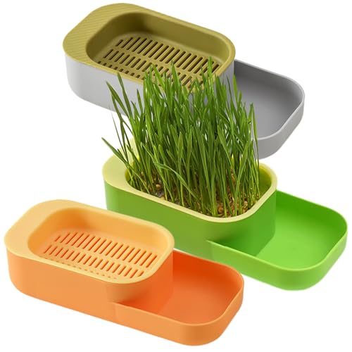 Katzengras Pflanzer 3 Stück Food Grade Hydroponic Cat Grass Pflanzer mit Fütterungsschale 7,9 x 3,5 x 2 Zoll Home Cattery Cat Gras Wachstumskit, Keine Samen, Katzenminze Katze Gras Katzengras Pflanzer 3 Stück Food Grade Hydroponic Cat Grass Pflanzer mit Fütterungsschale 7,9 x 3,5 x 2 Zoll Home Cattery Cat Gras Wachstumskit, Keine Samen, Katzenminze Katze Gras von Pesoncarl