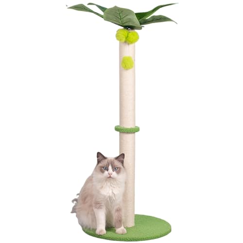 Katzenkratzerpfosten süße Baumform 33, 5 Zoll hohe Katze Kratzerpfosten mit Sisalseil und interaktiver Ball für Innenhause von Pesoncarl
