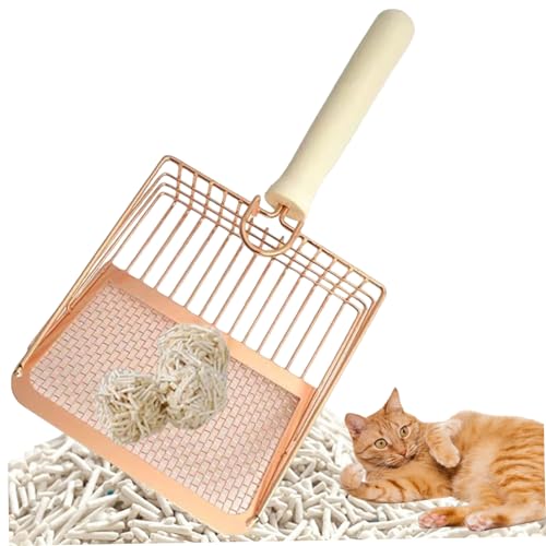 Katzenstreu Schaufel, 4mm Gitter & 8mm Stangenstreu Schaufel, 5x5,5 Zoll großer Katzenstrauder Schaufel mit Holzgriff, Easy Waschholz Metall Katze Katzentrupps Schaufel mit Haken für Katzenbesitzer Katzenstreu Schaufel, 4mm Gitter & 8mm Stangenstreu Schaufel, 5x5,5 Zoll großer Katzenstrauder Schaufel mit Holzgriff, Easy Waschholz Metall Katze Katzentrupps Schaufel mit Haken für Katzenbesitzer von Pesoncarl