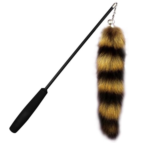 Katzenteaser, 18-30 Zoll Teleskop Cat-Zauberstab Spielzeug mit austauschbarem pelzigem Schwanz, interaktiver Stressabbau Teaser-Zauberstab, flexibles Spielzeug für Innenkatzen, Geschenke für, Spielze von Pesoncarl
