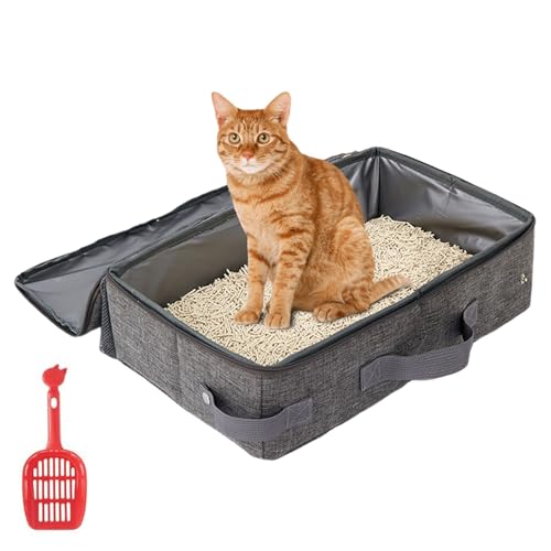 Katzentoilette, 14 x 18 x 4 Zoll, wasserdichte Reise-Katzentoilette aus Oxford-Stoff mit Reißverschlussdeckel, Faltbare, tragbare, auslaufsichere Katzentoilette für Katzen zu Hause oder im Freien Katzentoilette, 14 x 18 x 4 Zoll, wasserdichte Reise-Katzentoilette aus Oxford-Stoff mit Reißverschlussdeckel, Faltbare, tragbare, auslaufsichere Katzentoilette für Katzen zu Hause oder im Freien von Pesoncarl