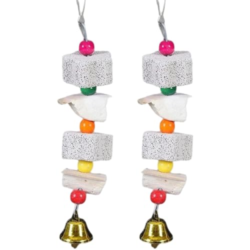 Pesoncarl 2pcs Papageienspielzeug, 7, 3 Zoll Cuttlebone Vogelschnabel Schleifstein mit von Pesoncarl