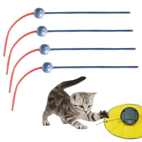Pesoncarl 4pcs Katzenstab -Ersatzspielzeug für interaktives motorisiertes Kätzchenspielzeug, Plastikkatze Zauberstab Spielzeug Nachfüllung Innenkätzchen Play & Übung von Pesoncarl