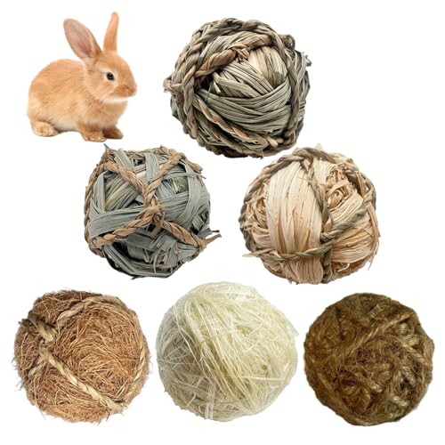 Pesoncarl 6pcs Kaninchenkäse Kugeln Lustige Kaninchenkugel für Zähneschleifen, Nagen, beißend Mehrzweck-Kleintierspielzeug für Hasen, Meerschweinchen, Chinchilla von Pesoncarl