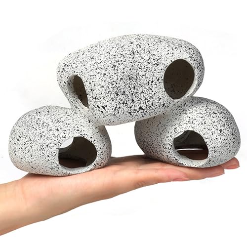 Pesoncarl Aquarium Rock Cave 7x3x4 3 in 1 Aquarium-Versteck für aquatische Haustiere, um zu züchten, zu Spielen und ruhen, sichere ungiftige Taucherharz-Fischtankdekorationen von Pesoncarl