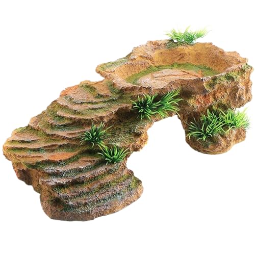 Pesoncarl Haustier -Ornamente, Turtle Tank Accessoires, 10, 6x5x3.4 '' Imitation Rock Turtle Börsenplate von Pesoncarl