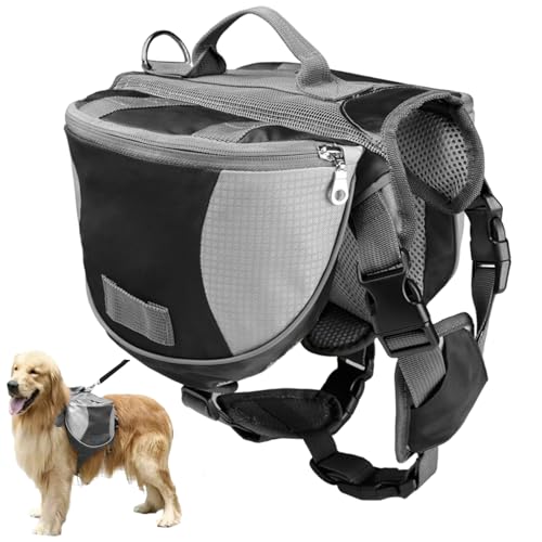 Pesoncarl Hunde-Rucksack-Kabelbaum atmungsaktiver tragbarer Rucksack für Hunde mit Griff- und Dual-Taschen verstellbare gewichtete Weste für Wandern, Camping, Reisen, 7, 5-18 kg Pesoncarl Hunde-Rucksack-Kabelbaum atmungsaktiver tragbarer Rucksack für Hunde mit Griff- und Dual-Taschen verstellbare gewichtete Weste für Wandern, Camping, Reisen, 7, 5-18 kg von Pesoncarl