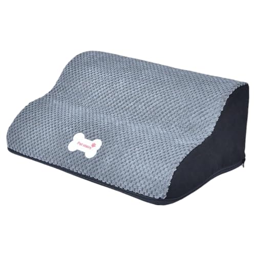 Pesoncarl Hunderampe 16x10x6 Zoll 2-Stufe 30 ° Knochenmuster Hundetreppe abnehmbare waschbare, rutschige Katze Rampe für Zuhause, Treppenstufen von Pesoncarl