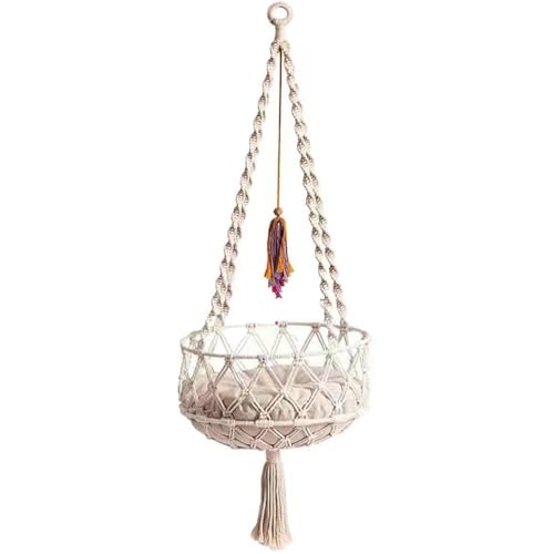 Pesoncarl Katze Swing, 49 Zoll Katzenbett mit Baumwollmatte, Boho Katze Hängematte mit Quaste, platzsparende Katzenbett zum Schlafen, Spielen und Faulenzen Pesoncarl Katze Swing, 49 Zoll Katzenbett mit Baumwollmatte, Boho Katze Hängematte mit Quaste, platzsparende Katzenbett zum Schlafen, Spielen und Faulenzen von Pesoncarl