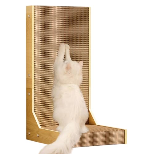 Pesoncarl L-förmige Katzenkratzer, 20 Zoll Höhe Katzenkratzen schützen Möbel Wellpapier Attraktives Spielzeug für Innenhüter, Kratzböcke von Pesoncarl