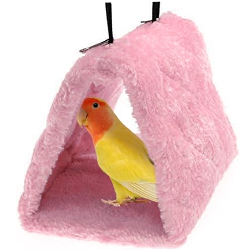 Vogelhängematte, dreieckige hängende Plüsch -Papageiennest mit Haken, weich bequemer Winter warmes stabiles Cockatiel -Spielzeug für Papageien -Sichtweite Cockatiel Conure Cockatoo, m von Pesoncarl