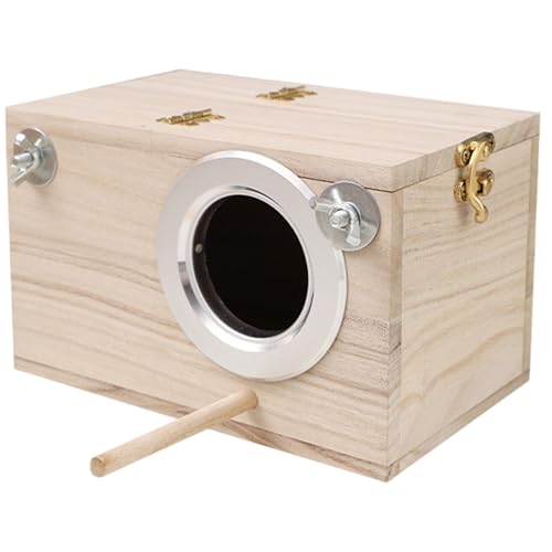 Vogelnistbox, 7, 7 x 4, x 4, Zoll Sittich Nest mit Scharnier Deckel & Stand, Holzvogelhäuser für Finch, Lovebirds, Cockatiel, Blockgie, Conure, Papageien, Vogelhäuser Vogelnistbox, 7, 7 x 4, x 4, Zoll Sittich Nest mit Scharnier Deckel & Stand, Holzvogelhäuser für Finch, Lovebirds, Cockatiel, Blockgie, Conure, Papageien, Vogelhäuser von Pesoncarl