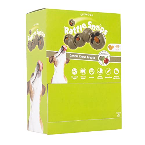 Elkwood Rattlesnaps Natürliche Hundeleckerlis, fettarm, ballaststoffreich, gesundes Kauspielzeug für Hunde – Brokkoli, Apfel & Huhn – 10er Pack mit 20 Stäbchen, Grün Elkwood Rattlesnaps Natürliche Hundeleckerlis, fettarm, ballaststoffreich, gesundes Kauspielzeug für Hunde – Brokkoli, Apfel & Huhn – 10er Pack mit 20 Stäbchen, Grün von Pet Brands