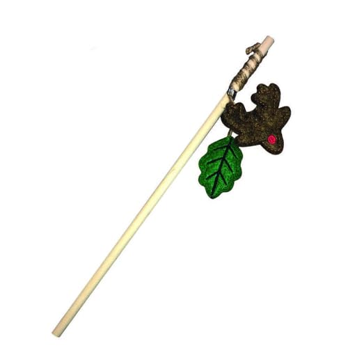 Festliches Katzenspielzeug Rentier und Stechpalme, Weihnachtsspielzeug mit Holzgriff, Kätzchen-Zauberstab mit Katzenminze-Innenseite Festliches Katzenspielzeug Rentier und Stechpalme, Weihnachtsspielzeug mit Holzgriff, Kätzchen-Zauberstab mit Katzenminze-Innenseite von Pet Brands