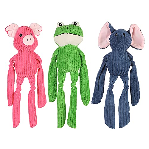 Ministry of Pet MoP Quietschendes Hundespielzeug, 3 Stück, weiches Plüsch, langlebig, Kauspielzeug für Welpen, Schwein, Frosch und Elefant Ministry of Pet MoP Quietschendes Hundespielzeug, 3 Stück, weiches Plüsch, langlebig, Kauspielzeug für Welpen, Schwein, Frosch und Elefant von Pet Brands