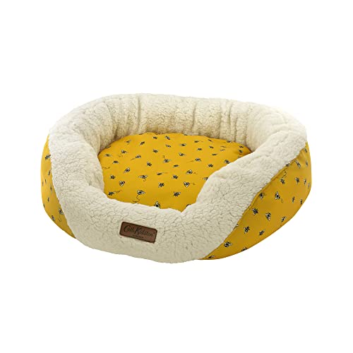 Pet Brands Cath Kidston Haustierbett, gemütlich, bequem, maschinenwaschbar, luxuriöses Bienen-Muster, warme Fleece-Innenseite, 60 x 50 x 20 cm, Gelb Pet Brands Cath Kidston Haustierbett, gemütlich, bequem, maschinenwaschbar, luxuriöses Bienen-Muster, warme Fleece-Innenseite, 60 x 50 x 20 cm, Gelb von Pet Brands