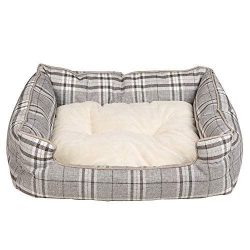 Pet Brands Schlafsofa mit Schottenkaro, waschbar, mittelgroß/groß, wendbar, 80 x 90 x 25 cm, Grau Pet Brands Schlafsofa mit Schottenkaro, waschbar, mittelgroß/groß, wendbar, 80 x 90 x 25 cm, Grau von Pet Brands