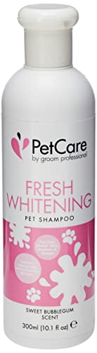 Pet Care by Groom Professional Whitening Shampoo 300 ml|Hundeshampoo|Shampoo für Hunde|Kaugummiduft|Hundepflege|Alle Rassen|Für stinkende Hunde| Zusatz von Weizenprotein|Whitening Shampoo| von Groom Professional