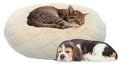 Pet Comfort Hundebett/ Katzenbett - Donut - Kissen - Sofa - für Katzen und kleine Hunde - Flauschig - Waschbar - Ø46cm - Beige Pet Comfort Hundebett/ Katzenbett - Donut - Kissen - Sofa - für Katzen und kleine Hunde - Flauschig - Waschbar - Ø46cm - Beige von Pet Comfort