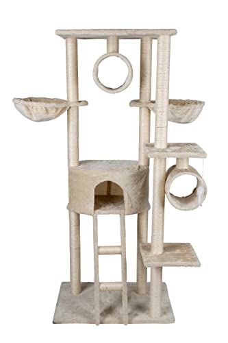 Pet Comfort Katzenkratzbaum - Katzenturm - Kratzbaum - Plüsch und Sisal - Tunnel, 2 Hängematten, Plattformen, Leiter, Haus - mit vielen Extras von Pet Comfort