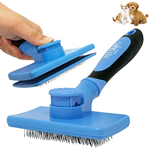 Pet Craft Supply Selbstreinigende Zupfbürste für Katzen und Hunde, kurzhaariges Fell, klein, mittelgroß, Metallnadel, Kamm, Unterwolle, Entfilzung, Entwirrung, Welpen, Kätzchen, Blau Pet Craft Supply Selbstreinigende Zupfbürste für Katzen und Hunde, kurzhaariges Fell, klein, mittelgroß, Metallnadel, Kamm, Unterwolle, Entfilzung, Entwirrung, Welpen, Kätzchen, Blau von Pet Craft Supply