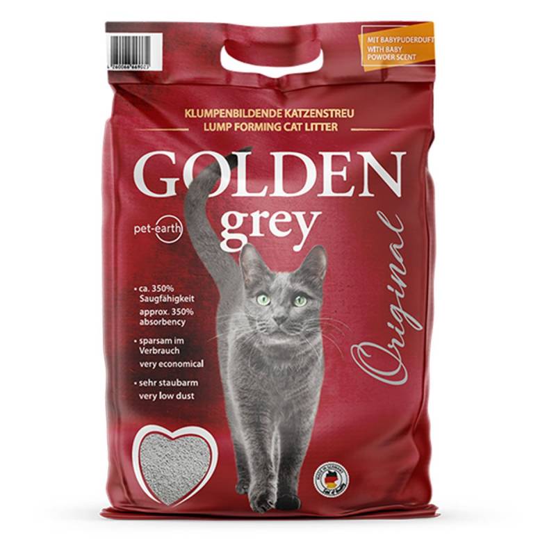 Golden Grey Katzenstreu mit Babypuderduft 14kg von Pet-Earth