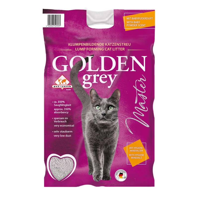 Golden Grey Master Katzenstreu mit Babypuderduft 14kg von Pet-Earth
