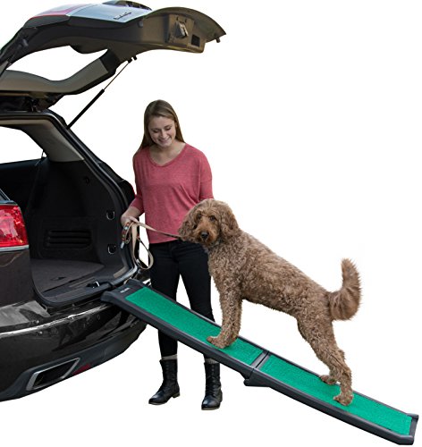 Pet Gear doppelfaltbare Haustierrampe mit supertraX Oberfläche für maximale Traktion,165cm lang, trägt 75kg von Pet Gear