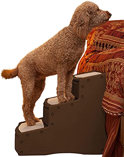 Pet Gear Easy Step III Extra breite Haustiertreppe, 3 Stufen für Hunde/Katzen bis zu 90 kg, abnehmbarer/waschbarer Teppich, einfache Montage (kein Werkzeug erforderlich), 3 Farben von Pet Gear