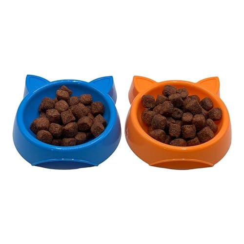 Katzennapf für Kätzchen, Futter und Wasser, 2 Stück (Orange & Blau, 2 Stück) von Pet Guru