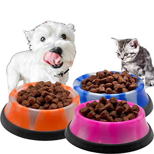 Napf für Katzen und Hunde, neonfarben, rutschfest, stapelbar, 3 Größen, S-M-L (groß, 473 ml, orange) von Pet Guru