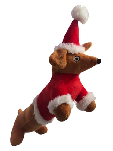 Interaktives Hundespielzeug aus Plüsch, Dashound, geeignet für alle Haustiere und Hunde (Dashound Santa) von Pet Guru