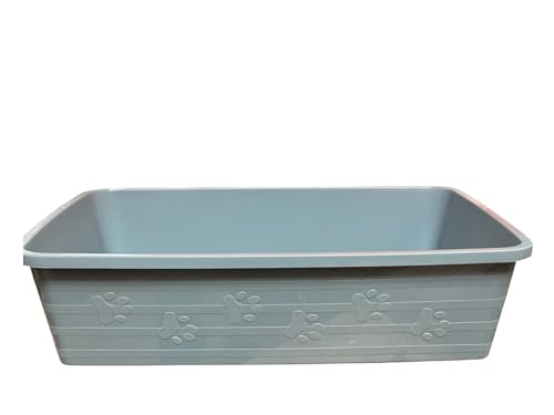 Katzentoilette Katzentoilette Katzentoilette Box Rechteckige Form Grau und Blau Farbe (Grau, L) von Pet Guru