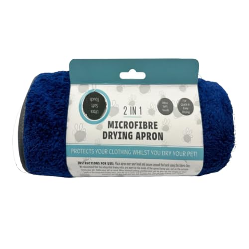 Pet Guru® Pet Dog 2-in-1 Mikrofaser-Trockenschürze Badetuch für Hunde und Katzen (blau) von Pet Guru