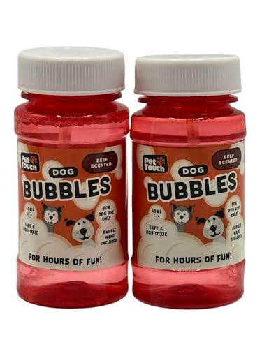 Pet Guru Spielblasen für Hunde – ungiftig, mit Rindfleisch- oder Erdnussbutterduft für stundenlangen Spaß (rot und gelb, 240 ml, 4 Stück) von Pet Guru